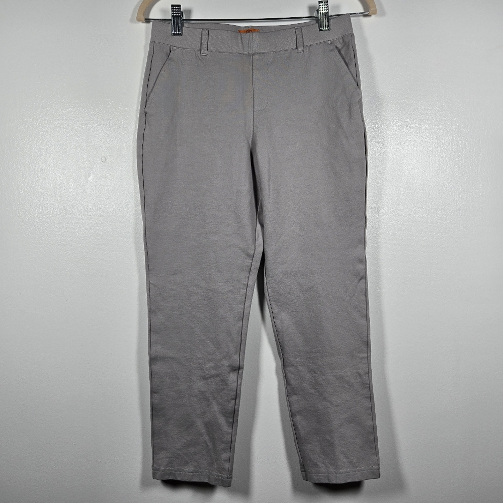 Mary Crafts Gray Stretch Pull On Cropped Trouser Pants Size 6